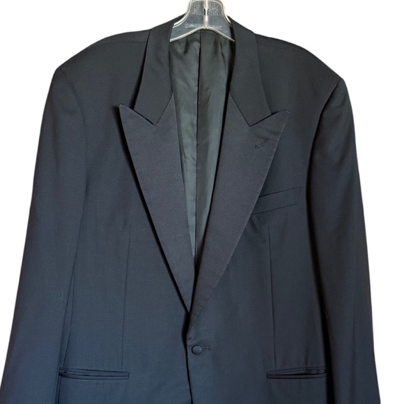 Ermenegildo Zegna Black One-Button Wool Tuxedo Jacket Men's 46R - Made in Italy - Picture 4 of 8